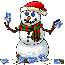 Snowman decorated with Chocolate Bars