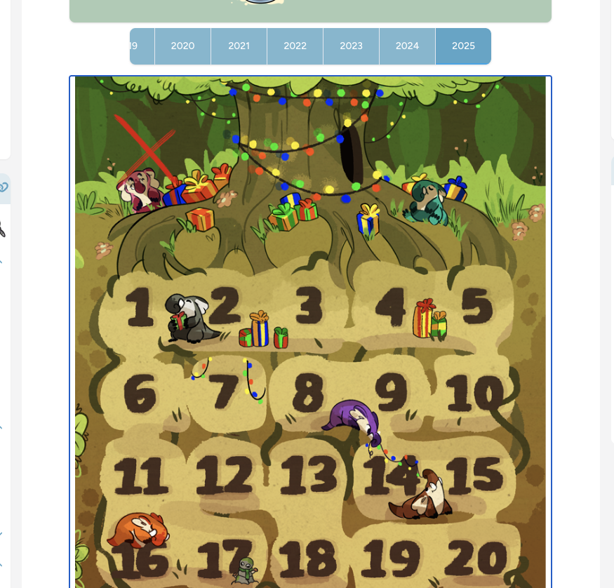Placement of the advent calendar clicking spots is off