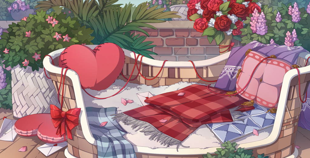 Sweetheart Basket Scene
